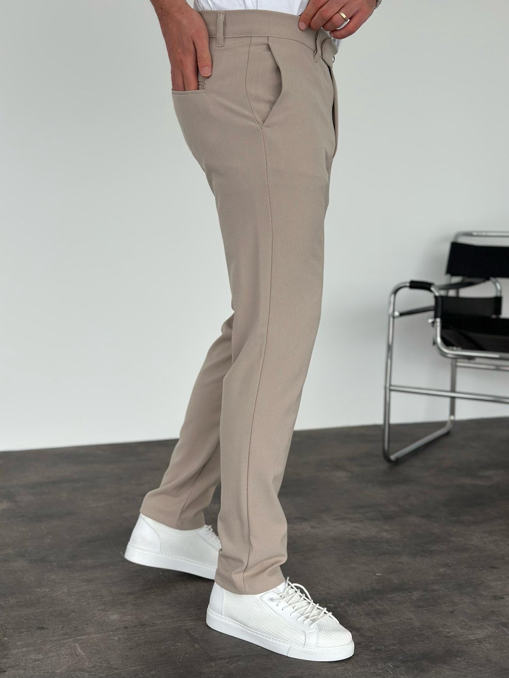 Slimfit Kumaş Pantolon Krem