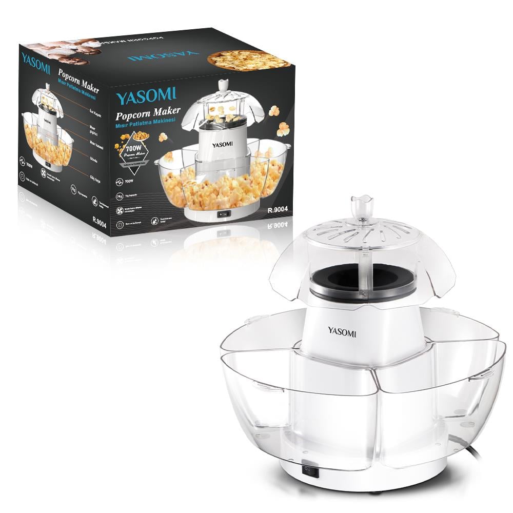 Yasomi Crispo Taşınabilir 70g Kapasiteli 700W Patlamış Mısır Makinesi