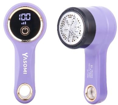 Yasomi DN-31 QuilMate Usb Şarj Edilebilir LED Ekran Tiftik Kazak ve Mobilya Tüy Toplama Makinesi (mor)