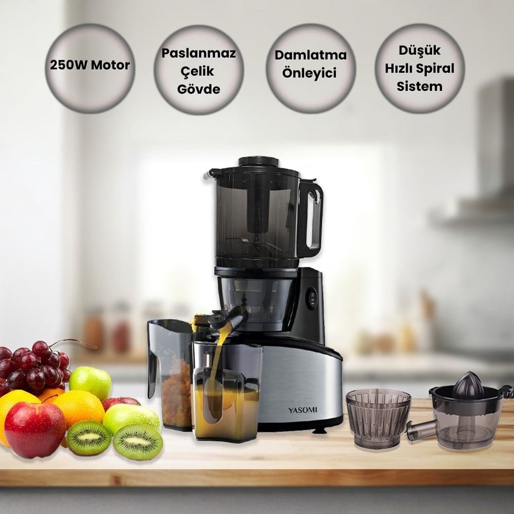 Yasomi SD-60SA 250W Damlatma Önleyici Katı Meyve Sebze Sıkacağı 