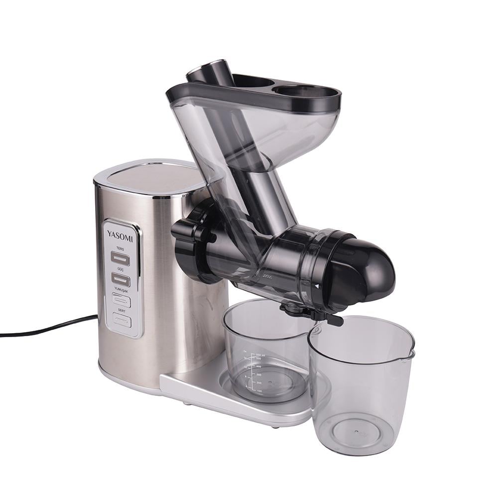 Yasomi JS3108 200W Ters Fonksiyon Paslanmaz Çelik Gövde Slow Juicer Katı Sebze ve Meyve Sıkacağı