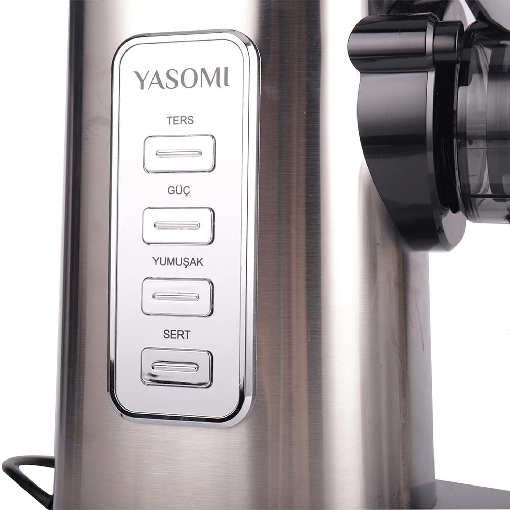 Yasomi JS3108 200W Ters Fonksiyon Paslanmaz Çelik Gövde Slow Juicer Katı Sebze ve Meyve Sıkacağı