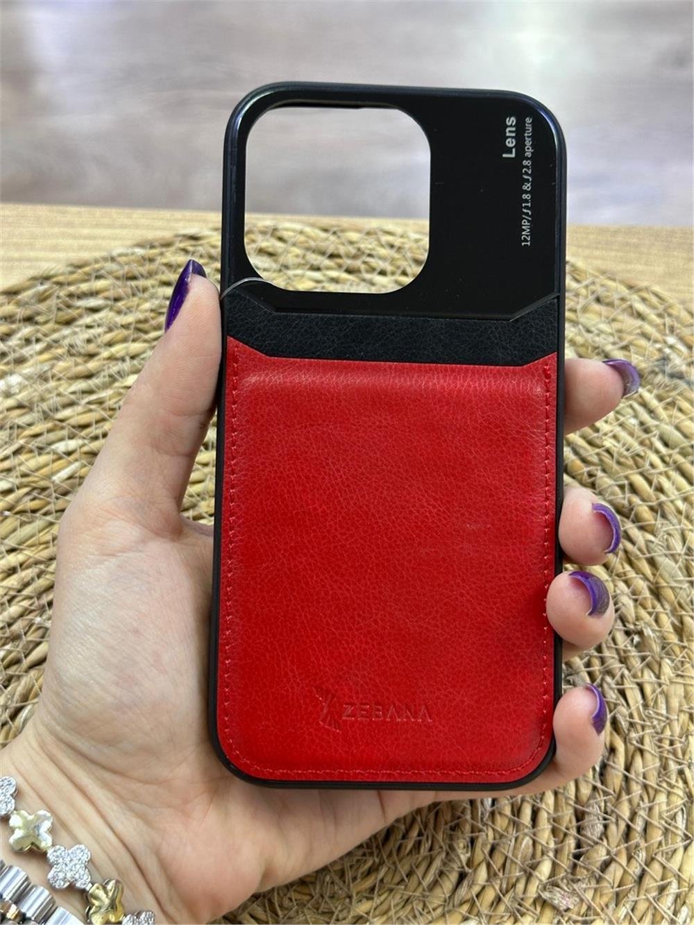 iPhone 14 Pro Kılıf - Zebana Lens Deri
