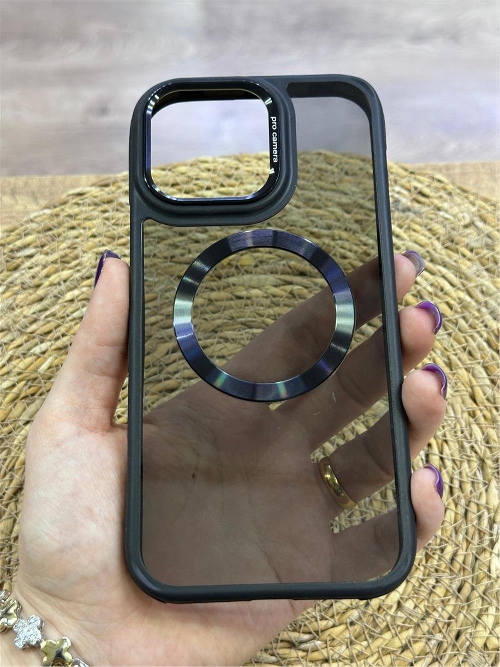 iPhone 16 Pro Max Kılıf - MagSafe Şarj, Şeffaf Mika