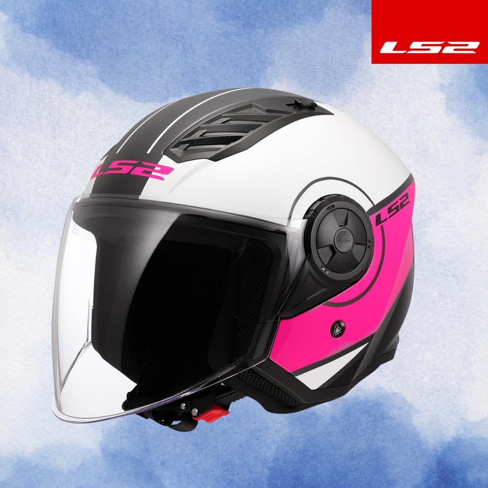 LS2 AIRFLOW 2 COVER BEYAZ-PEMBE KASK