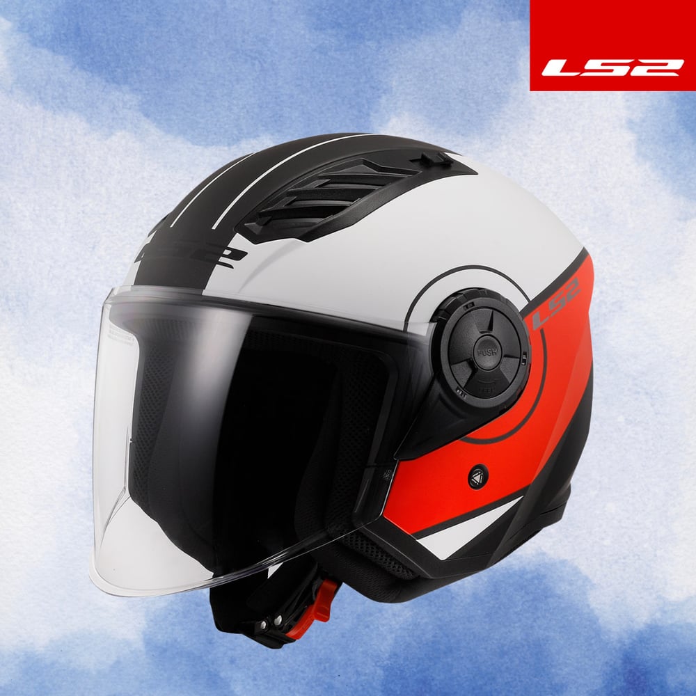 LS2 AIRFLOW 2 COVER MAT SİYAH-KIRMIZI-BEYAZ KASK