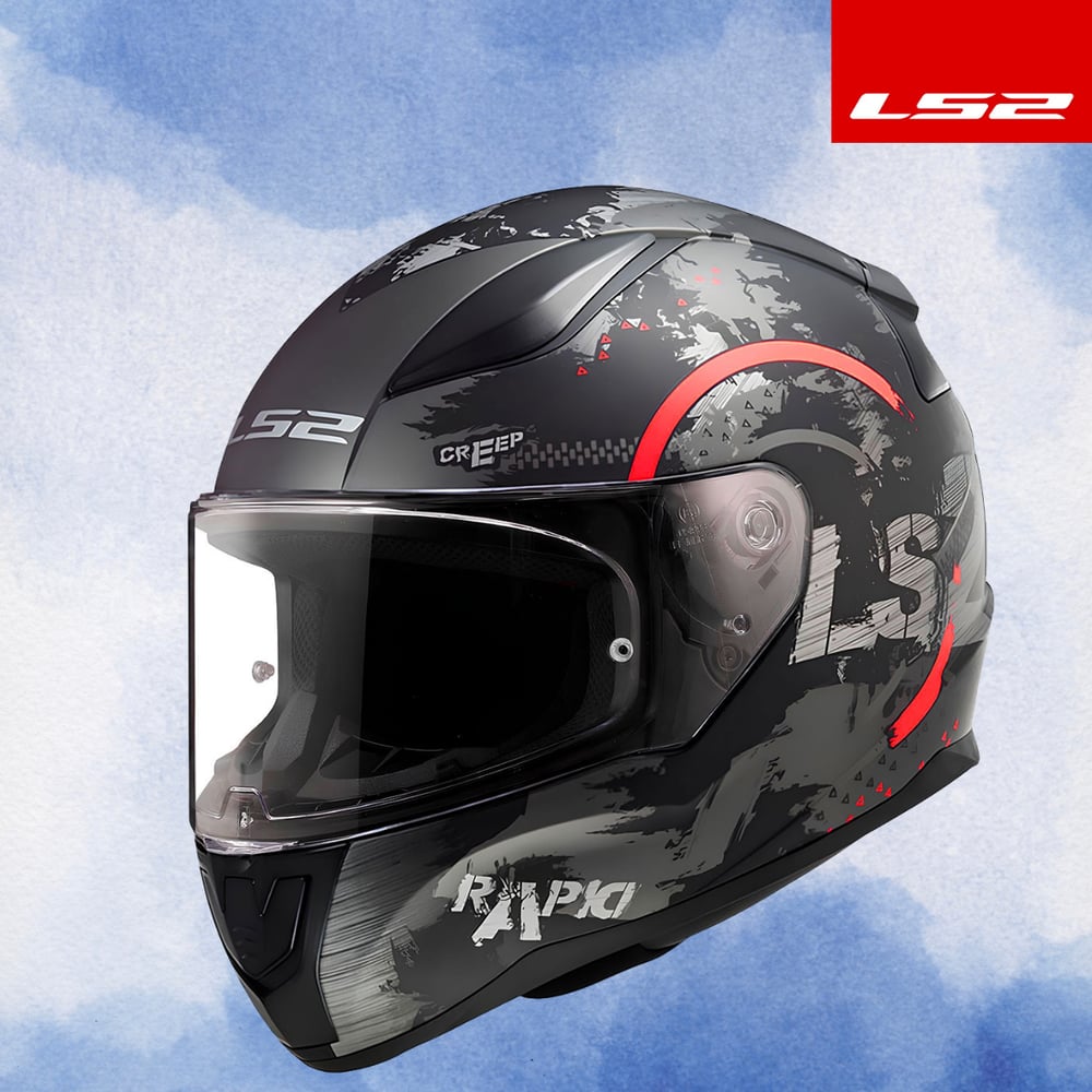 LS2 RAPID 2 CIRCLE MAT SİYAH-KIRMIZI KASK