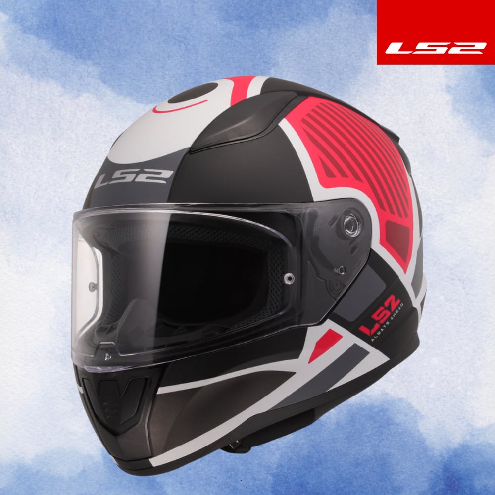 LS2 RAPID 2 GRID MAT BEYAZ-KIRMIZI KASK