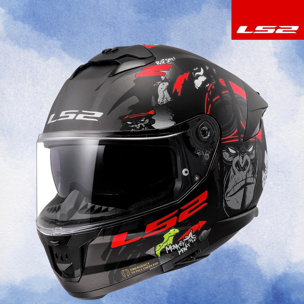 LS2 STREAM 2 ANGRY MONKEY MAT SİYAH KASK