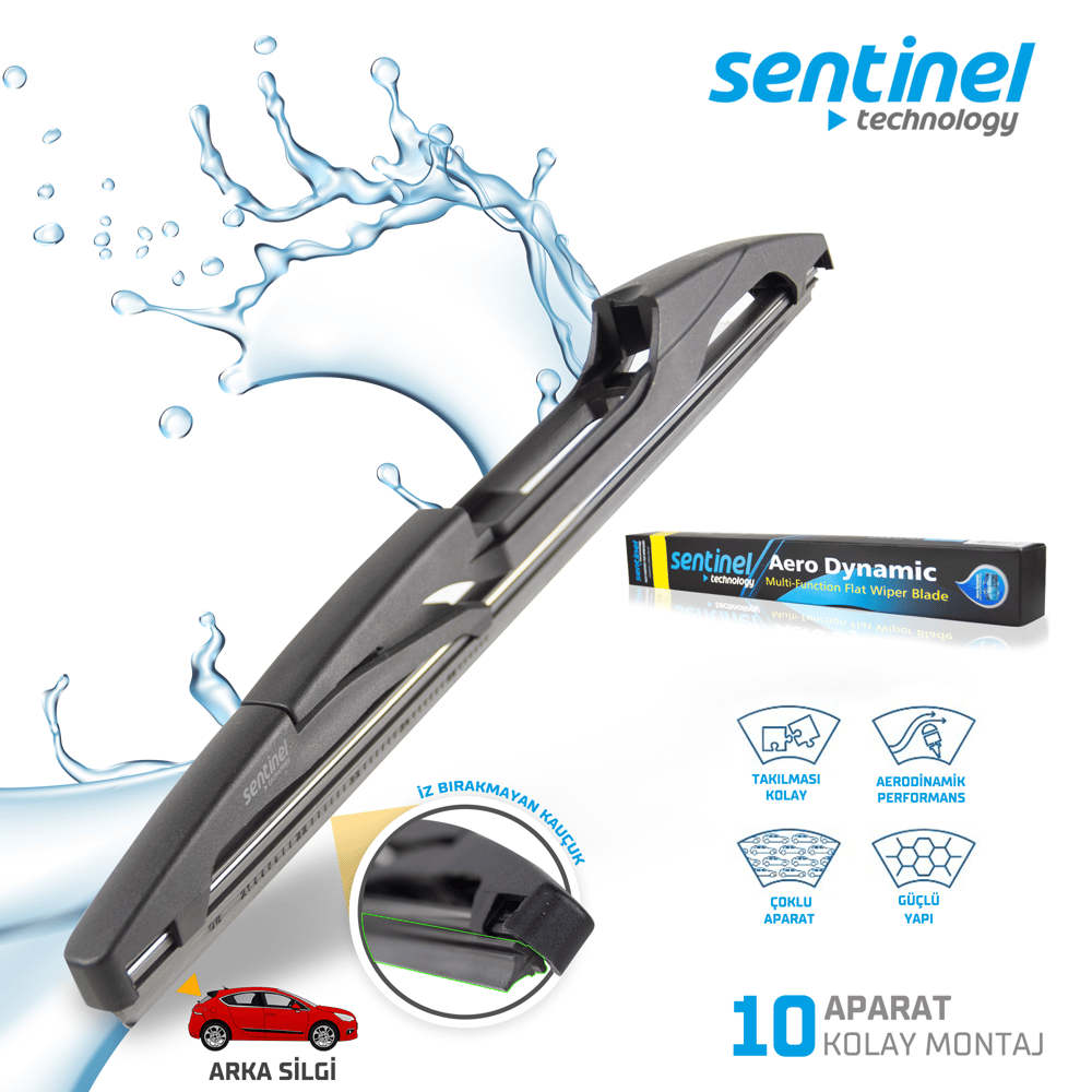 37,5 Cm Aparatlı Arka Silecek Sentinel