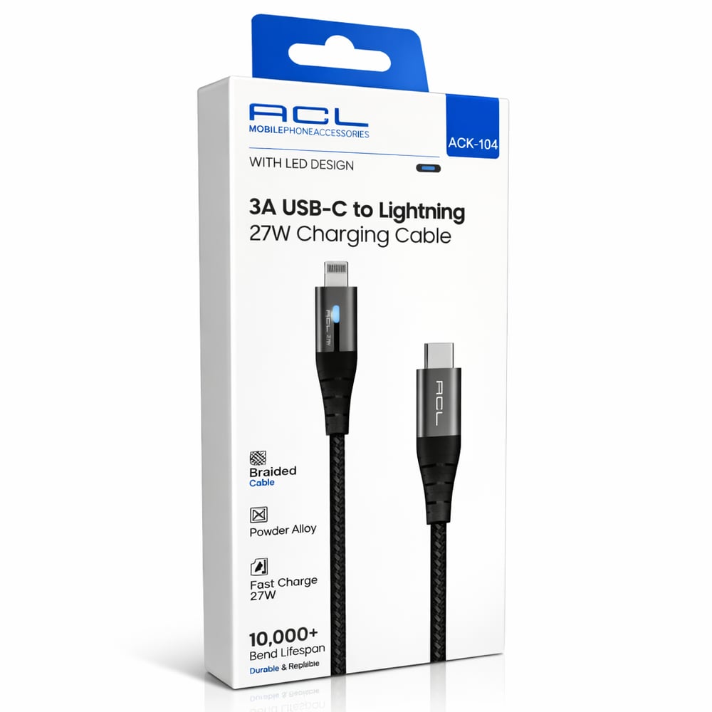 ACL ACK-104 Type-C – iPhone Lightning Şarj Kablosu Hızlı Şarj ve Veri Kablosu