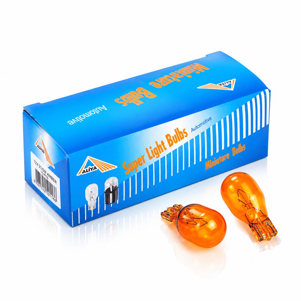 Aliya 921 16W Turuncu Dipsiz Ampul 12V 12T18 (10'lu Paket) Sinyal Ampulü