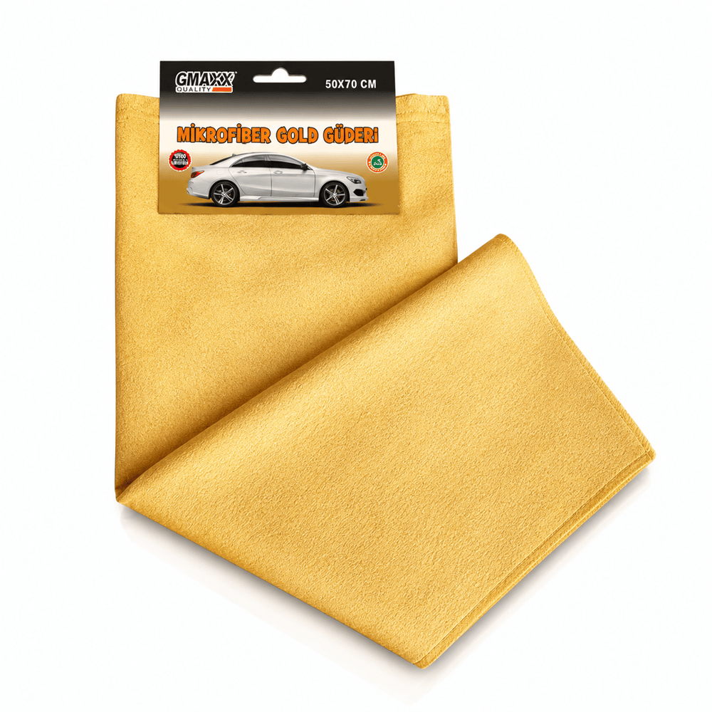 G-MAX Microfiber Lüks Güderi Gold 50x70 cm Ultra Emici Oto Kurulama Bezi