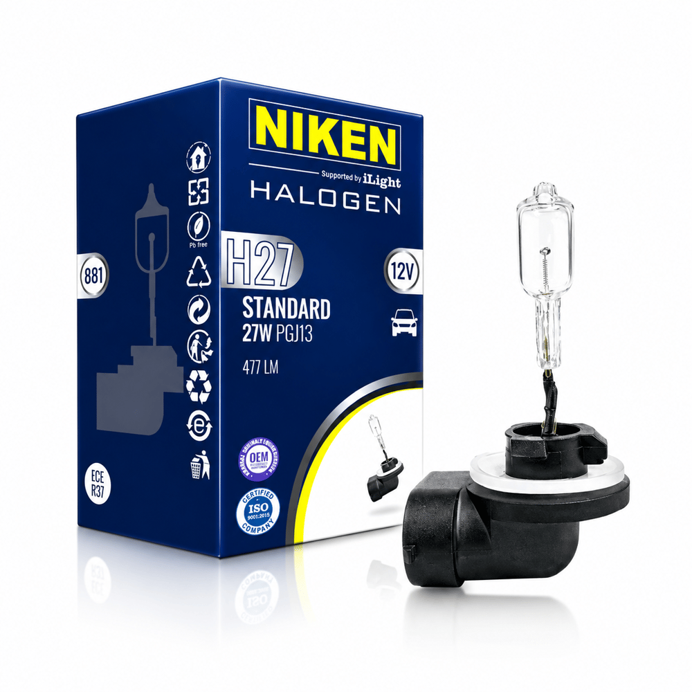 H27 NİKEN Halojen Ampul 27W 12V Sis Farı Ampulü (880 PG13 / 881 PGJ13)