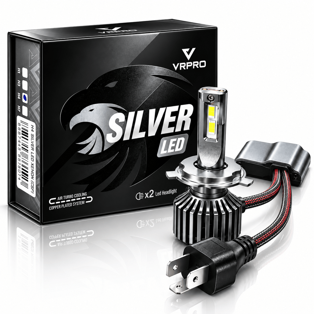 H4 Silver LED Xenon CSP – Kısa Uzun Far Güçlü Beyaz Işık LED Ampul