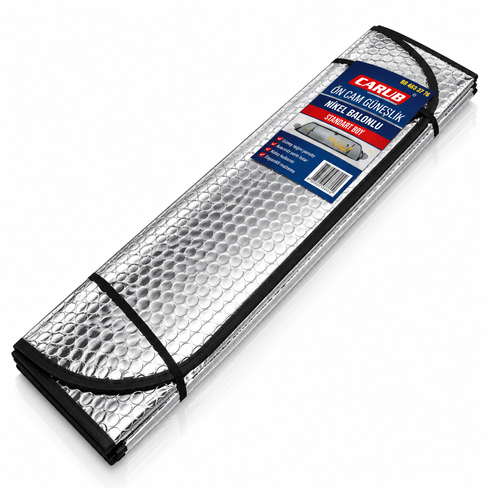 Ön Cam Güneşliği Nikel Balon Standart Boy 130x60 Oto Güneşlik Isı Yansıtıcı