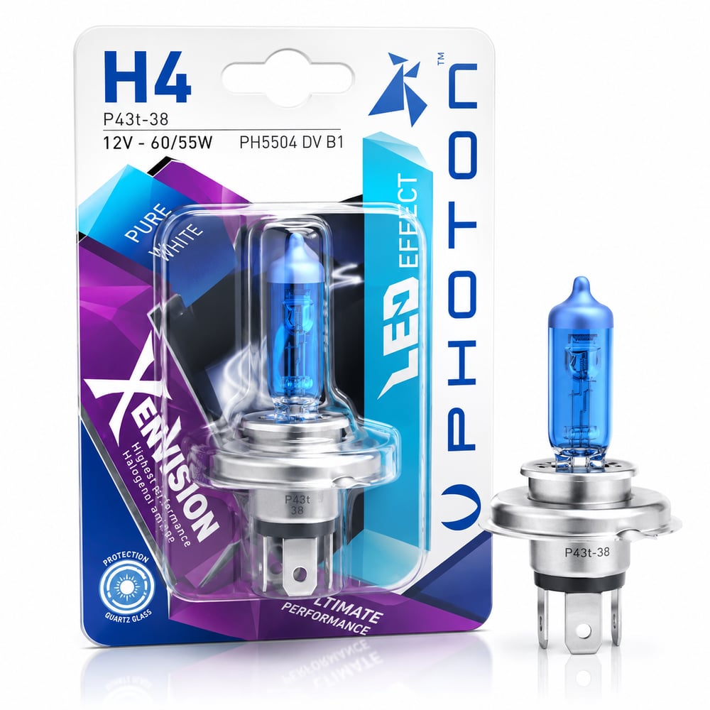 Photon H4 12V 55W Beyaz Xen Vision 1 Adet