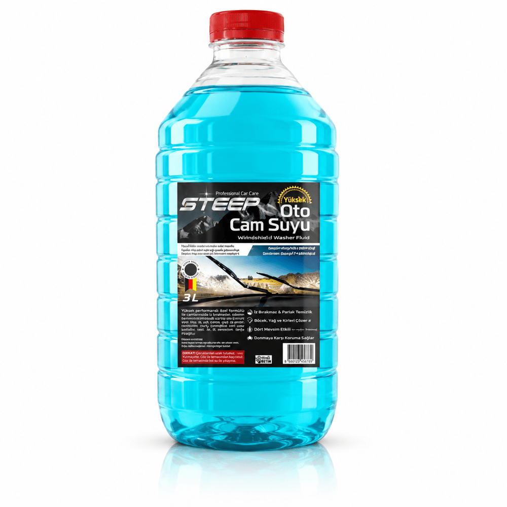 STEEP Cam Suyu Antifrizli 3 Litre | Dört Mevsim Oto Cam Temizleme Sıvısı