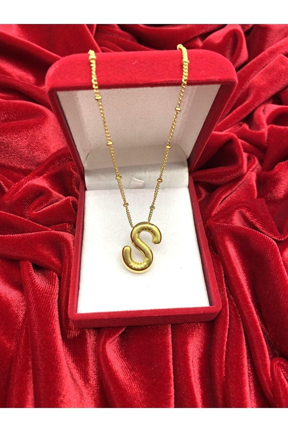 Çelik Balon S Harf Kolye