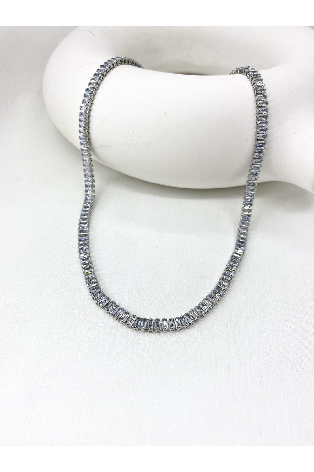 Su Yolu Çelik Silver Kolye