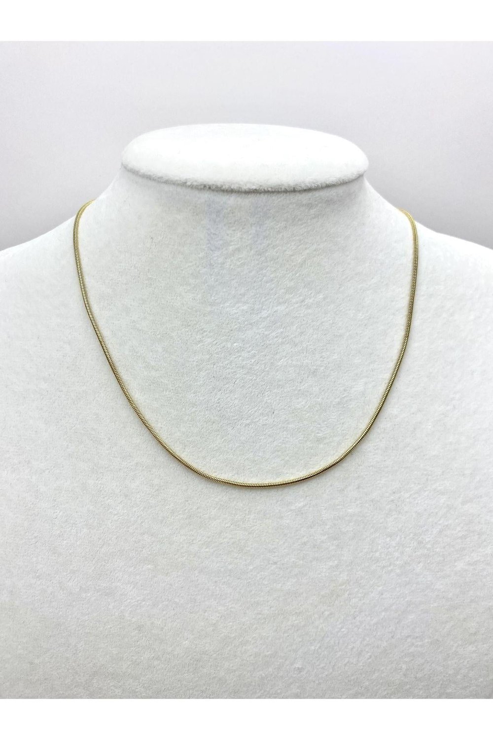 Unisex İtalyan İnce Çelik Kolye Gold 45cm