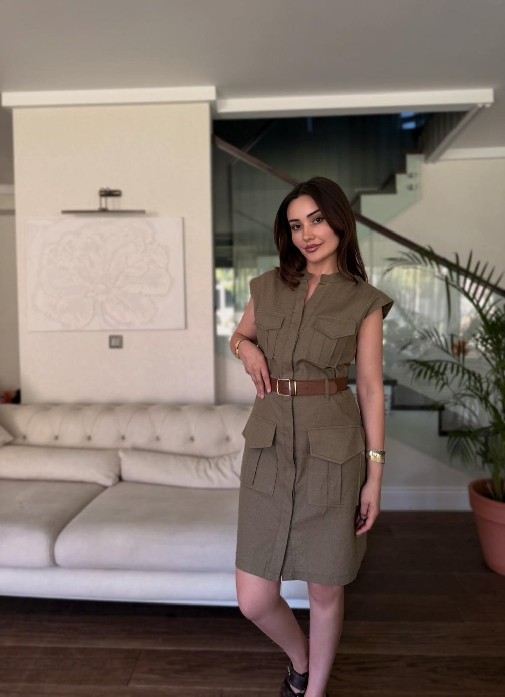 KETEN SAFARİ ELBİSE
