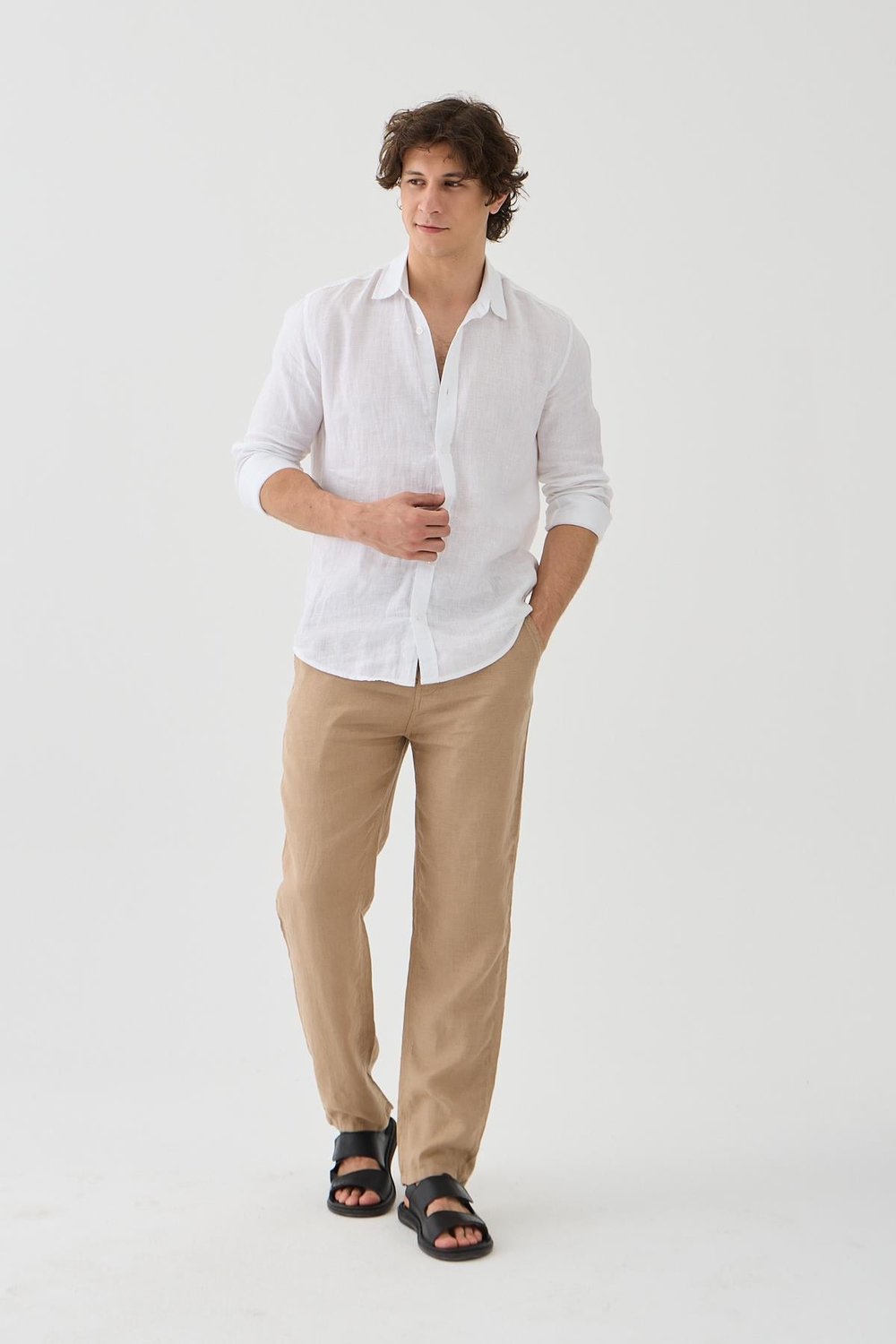 Halikarnas Keten Açık Kahve Jogger Pantalon