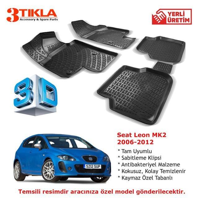 Seat Leon MK2 2006-2012 Premium 3D Havuzlu Paspas Seti