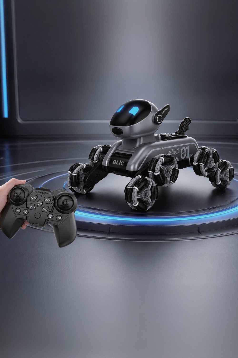 Bagajon BRB3 AI Akıllı Robot Köpek – 2.4GHz Uzaktan Kumandalı ve Jest Kontrollü 360° Akrobatik Işıklı Sesli Robot Oyuncak