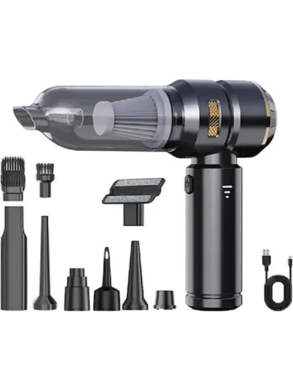 BLİC AHV-02  2 İn 1 Araç İçi Mini Süpürge & Hava Üfleme Makinesi | 17.000 Pa Çekim Gücü | Fırçasız Motor Siyah-Sarı