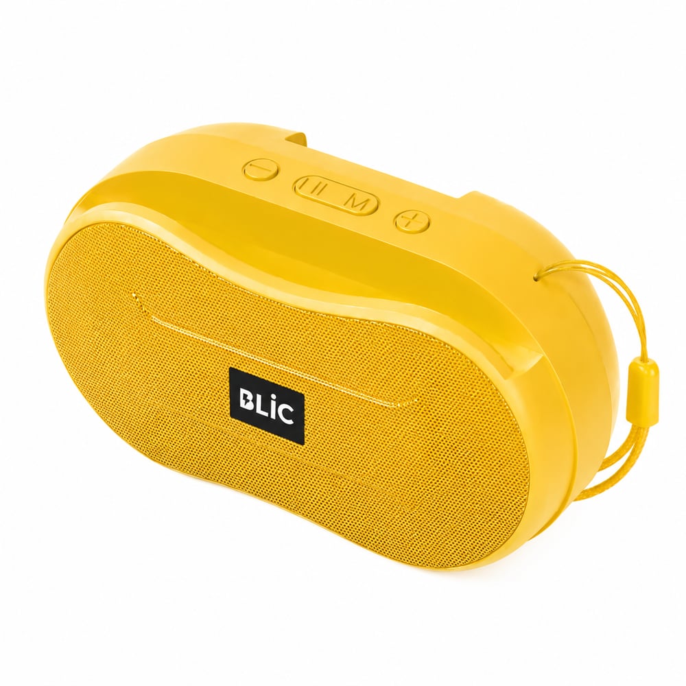 Blic BLS-96 6W Bluetooth Hoparlör – Telefon Standlı, 1200mAh, USB TF Kart Destekli Askılı Taşınabilir Speaker Sarı