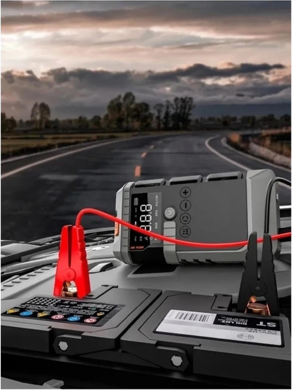 Castu Cs64Plus Max Jump Starter Akü Takviye Cihazı 4'ü 1 Arada Powerbank, Hava Kompresörü, LCD EKRAN,12.000MAH