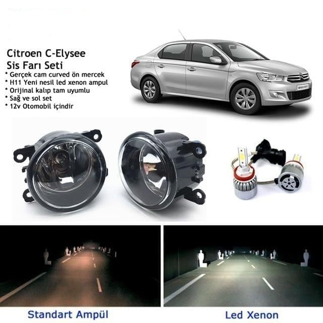 Citroen C-Elysee Beyaz Led Xenon Sis Farı Seti