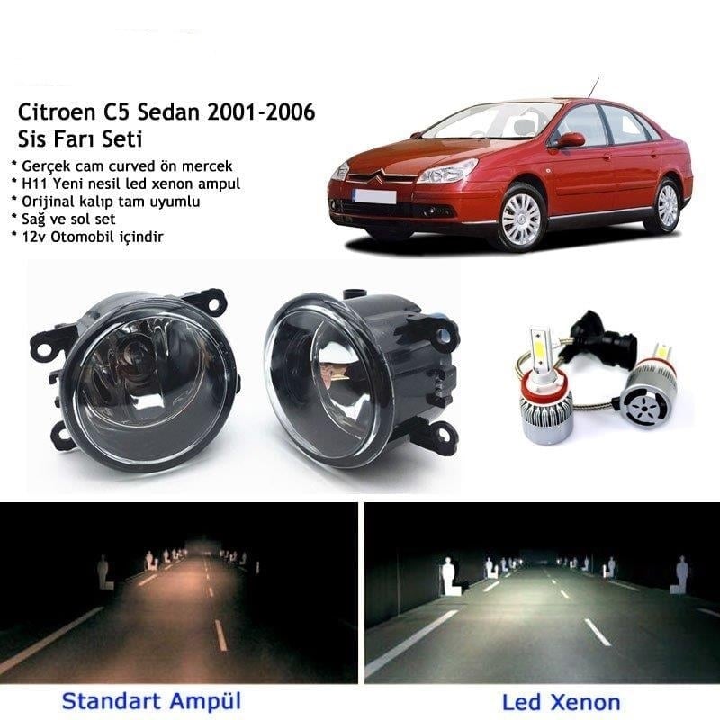 Citroen C5 Sedan 2001-2006 Beyaz Led Xenon Sis Farı Seti