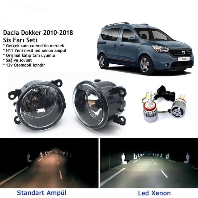Dacia Dokker Beyaz Led Xenon Sis Farı Seti