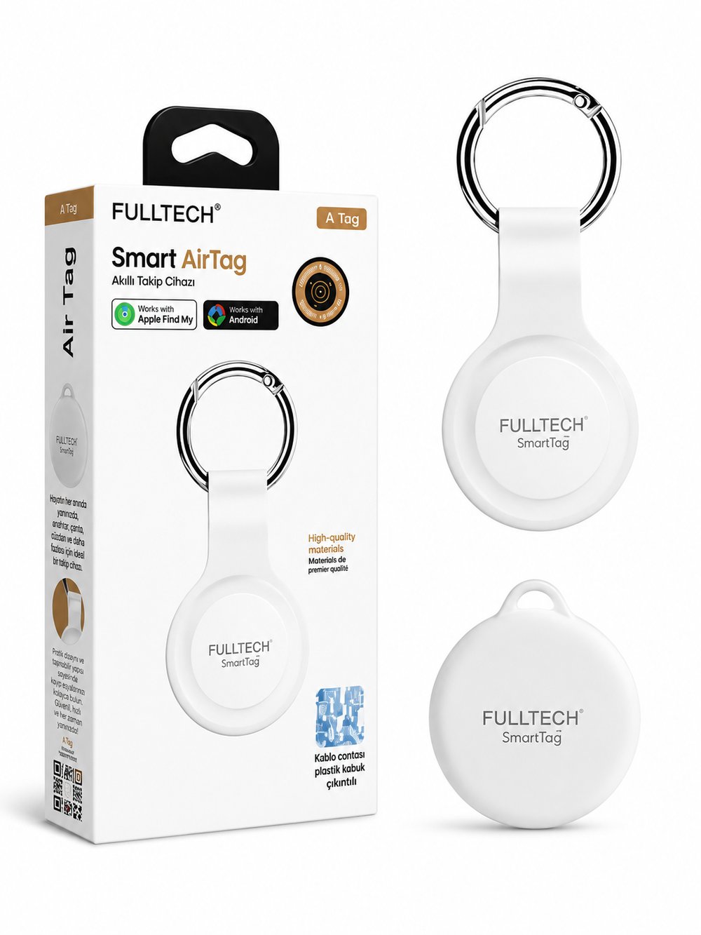 FULLTECH SmartTag A Tag Akıllı Takip Cihazı | iOS ve Android Uyumlu Bluetooth Takip Cihaz