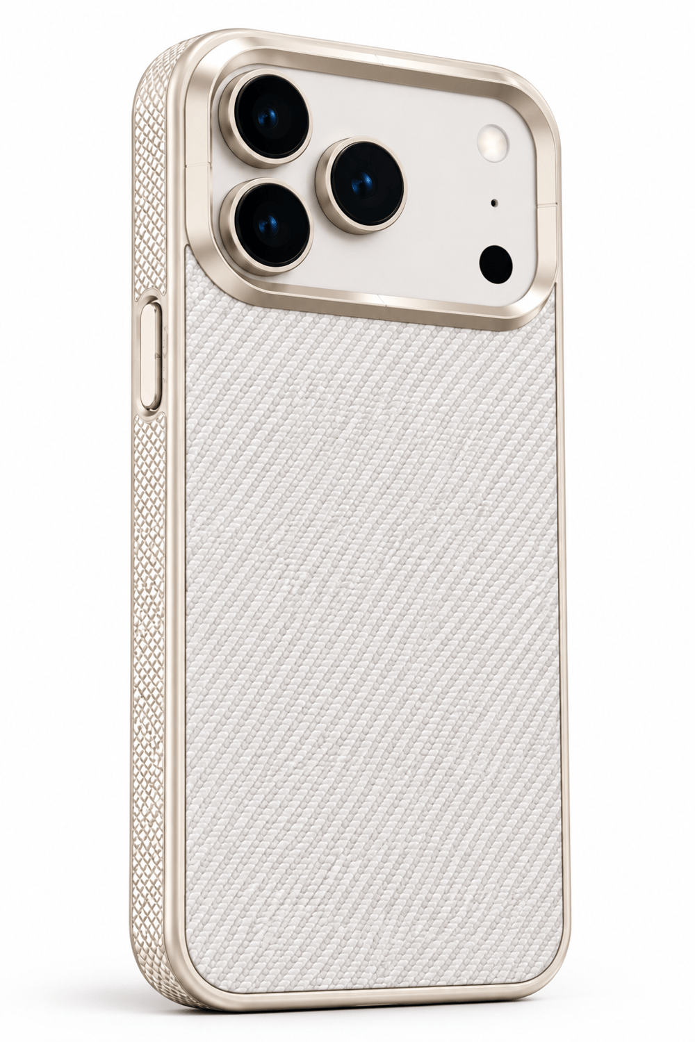 iPhone 17 Pro Premium MagSafe Uyumlu Alüminyum Çerçeveli Metal Kamera Korumalı Telefon Kılıfı - Beyaz