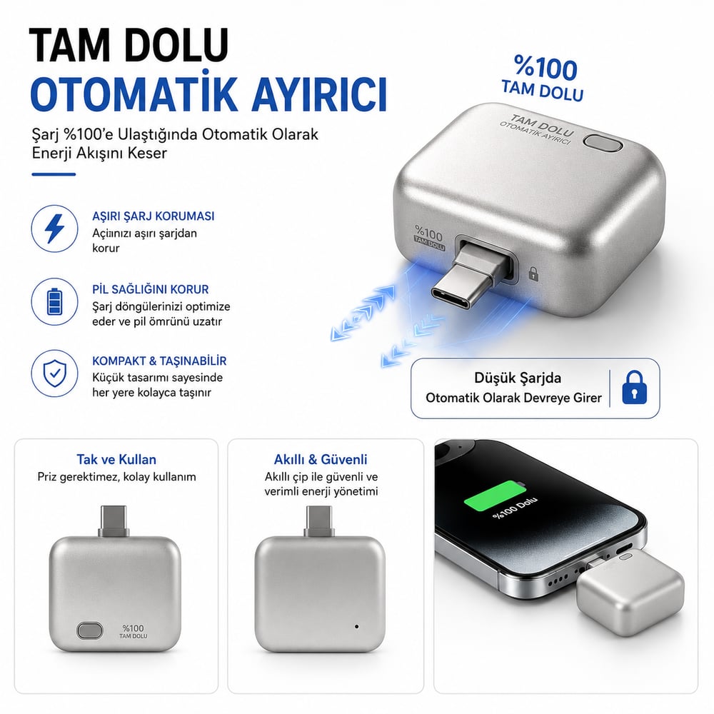 KH-51 140W USB-C Akıllı Şarj Kesici | Otomatik Güç Kesme Adaptörü