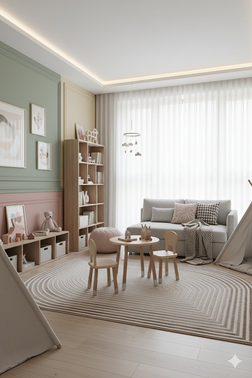 Geometrik Şekilli Özel Kesimli Dekoratif Modern Halı – Krem Bej