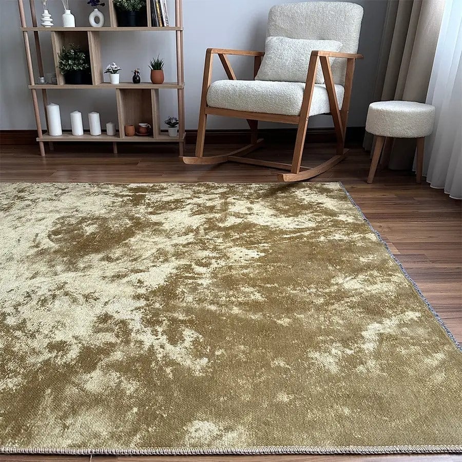 Aura Premium Gold Amber El İşçiliği Lüks Viskon Halı