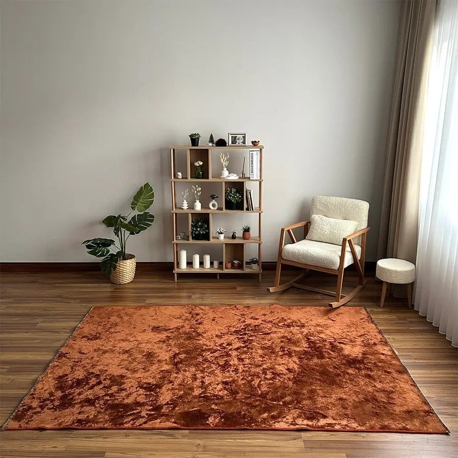 Aura Premium Kiremit & Bakır Yoğun Dokuma Modern Halı