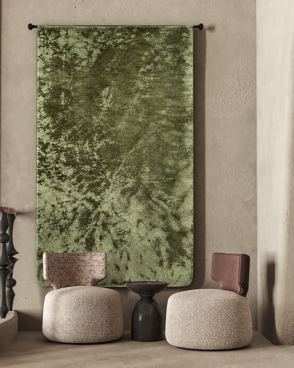 Aura Premium Olive Cloud El İşçiliği Lüks Viskon Halı