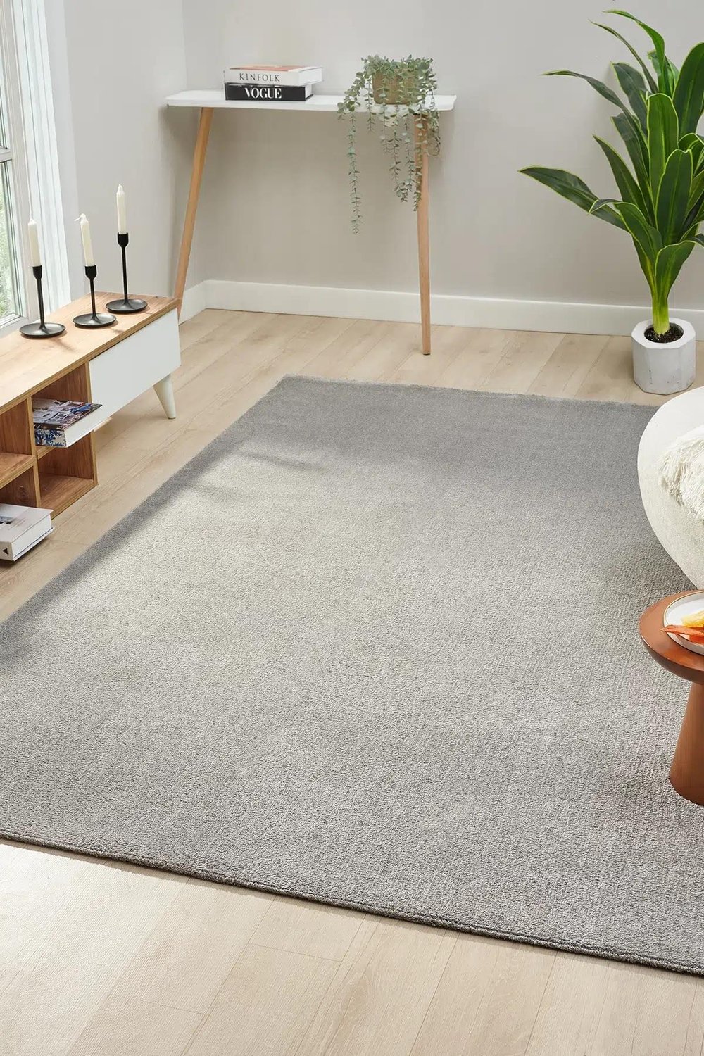 Bali Serisi Gri Mikrofiber Antialerjik Düz Renk Halı