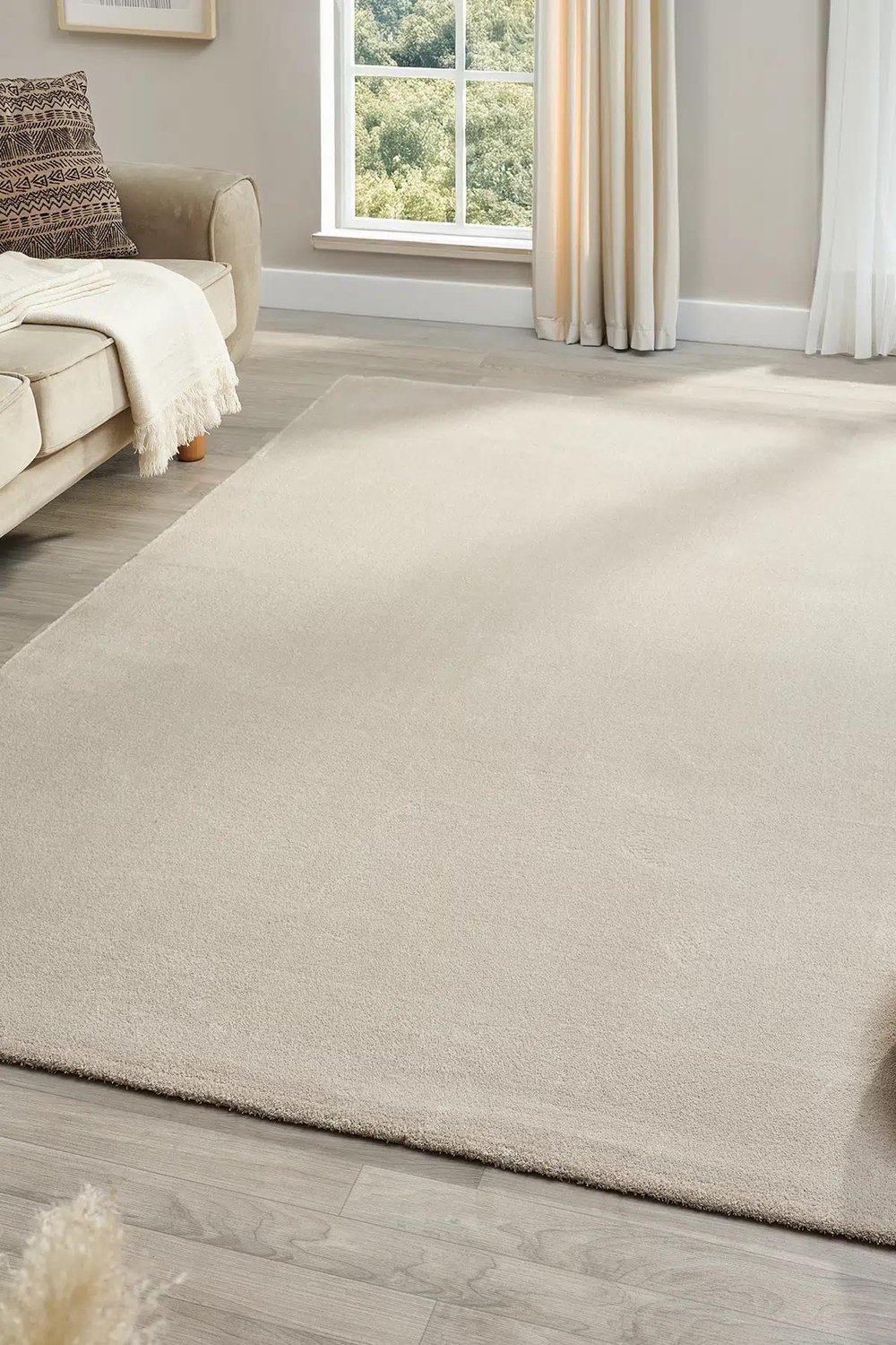 Bali Serisi Taş Rengi Mikrofiber Antialerjik Düz Renk Halı