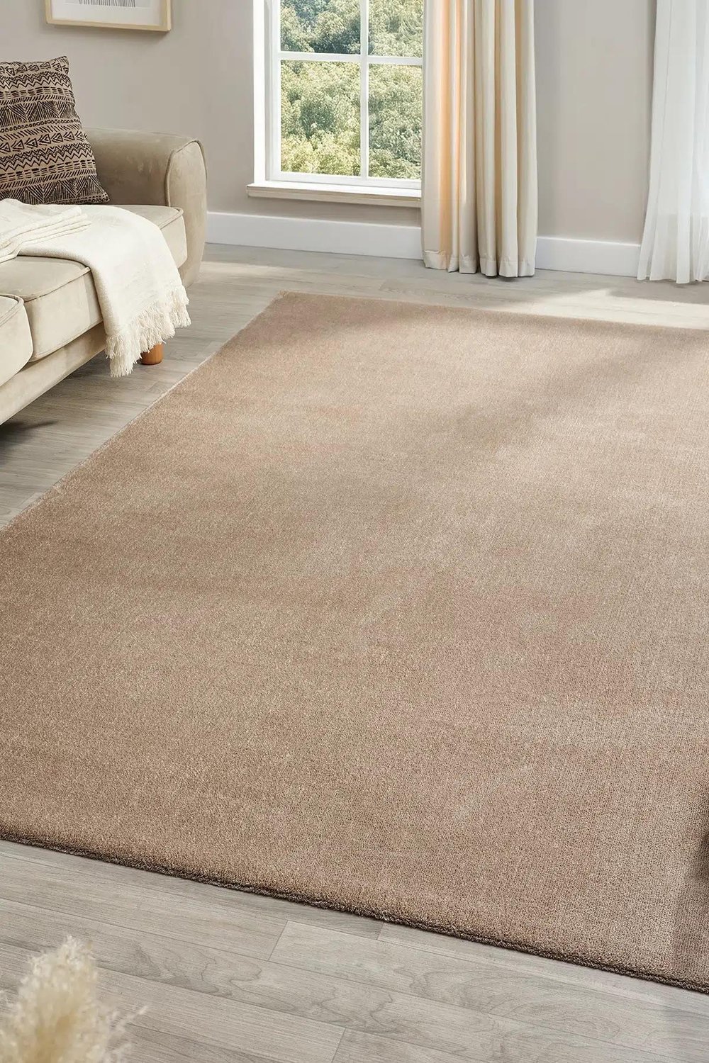 Bali Serisi Vizon Rengi Mikrofiber Antialerjik Düz Renk Halı