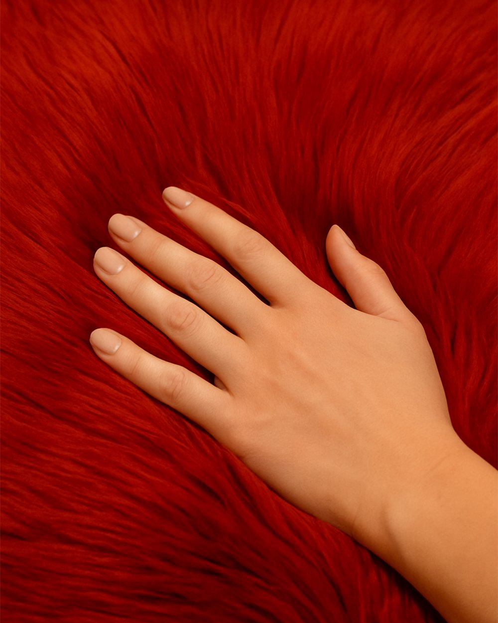 Peluche Kırmızı Kuzu Post Halı – Ekstra Yumuşak Kaymaz Tabanlı Peluş Post