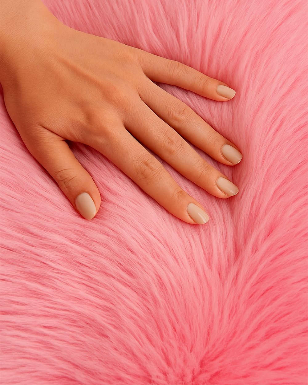 Peluche Pembe Kuzu Post Halı – Ekstra Yumuşak Kaymaz Tabanlı Peluş Post