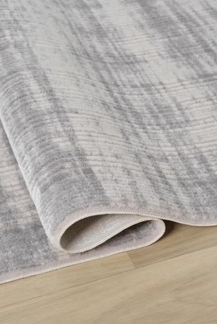 Edge Serisi Geometrik Çizgi Desenli Gri Akrilik Modern Salon Halısı