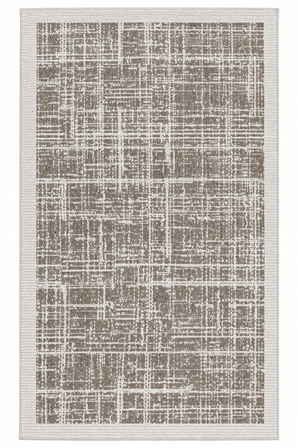 Matrix Serisi Bej Krem Geometrik Desenli Sisal Dokulu Modern Halı