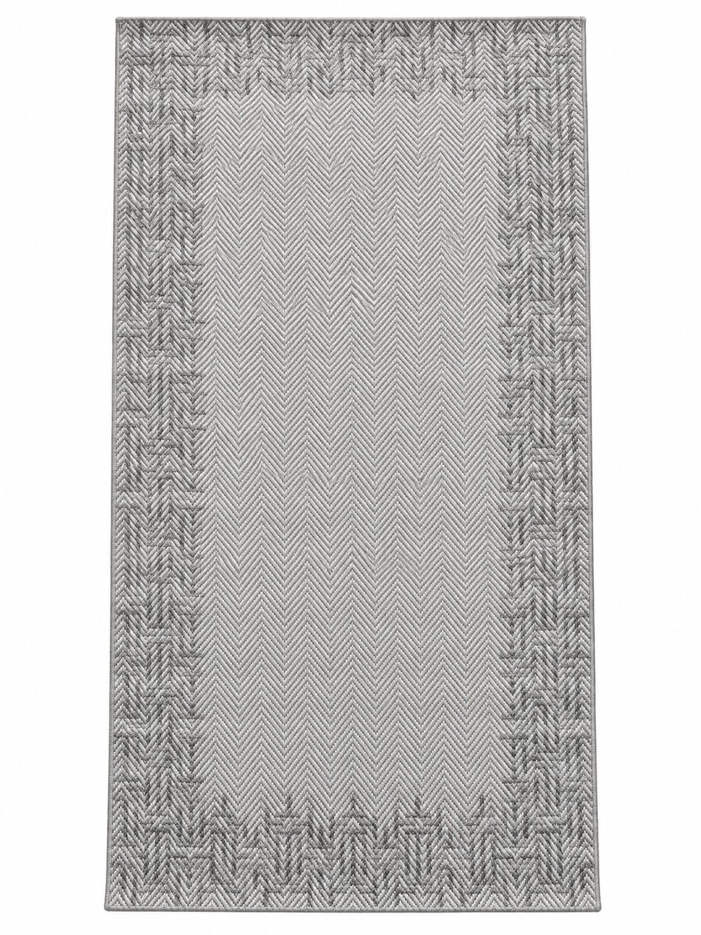 Matrix Serisi Gri Krem Balıksırtı Desenli Sisal Dokulu Modern Halı